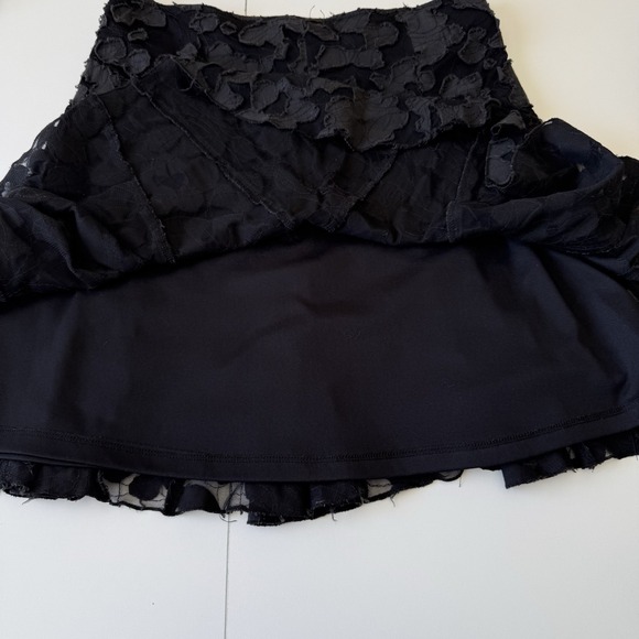 Tracy Evans Limited Women's Black Embroidered Y2K Midi Skirt Ruffle Size 7 - Picture 3 of 9